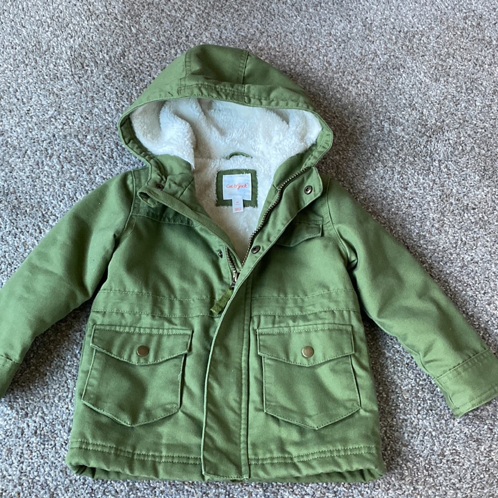 Army green toddler coat, unisex